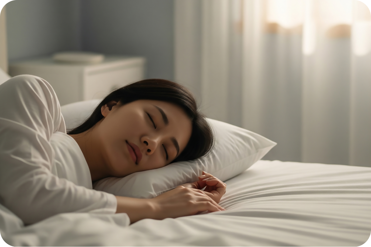 편안하게 수면치료를 받는 환자