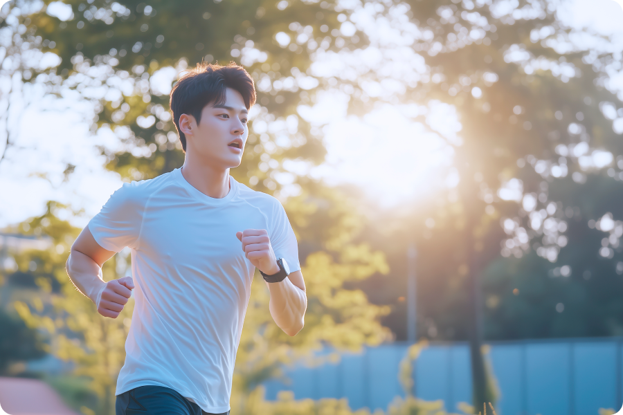 운동하는 모습